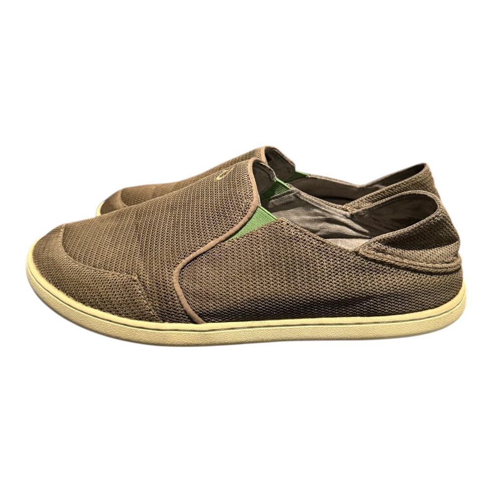 OluKai Nohea Mesh Slip On Casual Loafers Shoes Mustang/Lime Peel Men's Size 9.5 - Picture 5 of 9